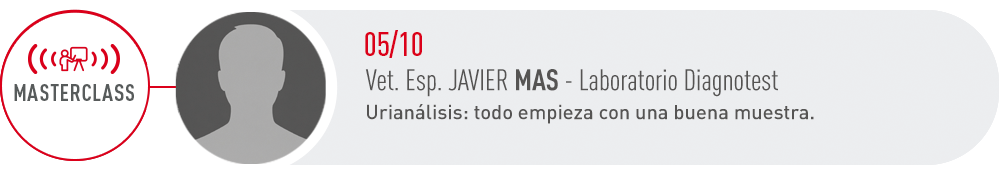 Masterclass del 5 de octubre con el veterinario especialista Javier Mas: urianálisis, todo empieza con una buena muestra.